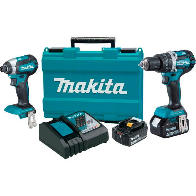 Makita® XT269M 18V Brushless Cordless Hammer Drill & Impact Driver Combo Kit 4.0Ah