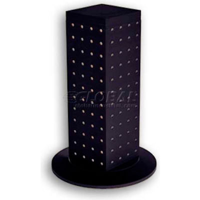 Global Approved 700220-BLK 12" Pegboard Revolving Countertop Display, 4-Sided, Black ,1 Piece
