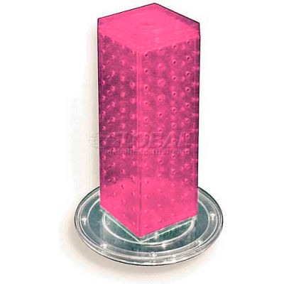 Global Approved 700220-PNK 12" Pegboard Revolving Countertop Display, 4-Sided, Pink ,1 Piece