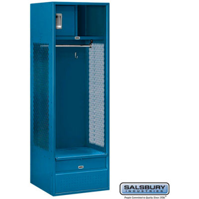 Steel Gear Locker With Open Front, 24"Wx24"Dx72"H, Blue, Assembled