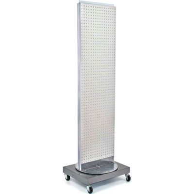 Azar Displays 700253-WHT, Pegboard Floor Stand, 16"W x 66"H, WH, 1 Pc
