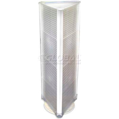 Global Approved 700450-CLR Three-Sided Spinning Pegboard Floor Display, 16" x 60", Clear Opaque