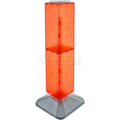 Global Approved 703387-ORG 4-Sided Interlocking Pegboard Display, 8" x 40", Orange Opaque ,1 Piece