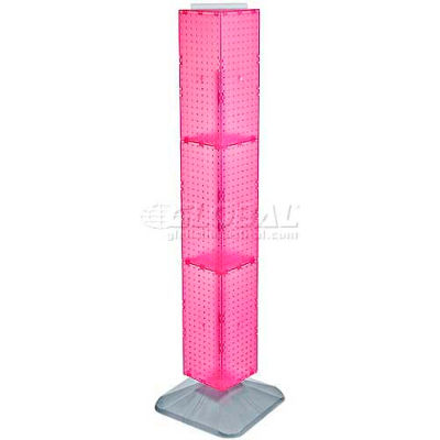 Global Approved 703389-PNK 4-Sided Interlocking Pegboard Display, 8" x 60", Pink Opaque ,1 Piece
