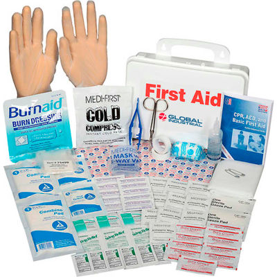 Global Industrial First Aid Kit - 10 Person, ANSI Compliant, Plastic Case