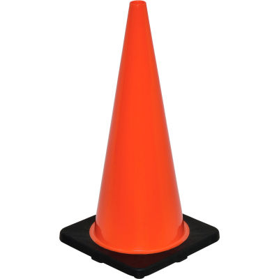 Global Industrial™ 28" Traffic Cone, Non-Reflective, Black Base, 7 lbs