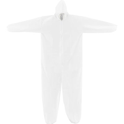 Global Industrial™ Disposable Microporous Coverall Elastic Wrists/Ankles Hood White XL 25/Case