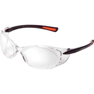 Global Industrial Frameless Safety Glasses, Side Shields, Anti-Fog, Clear Lens, Black Frame