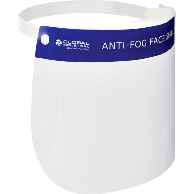 Global Industrial Anti-Fog Full Face Shield, 13" x 8-1/2", Box Of 80