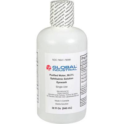 Global Industrial Emergency Eyewash, 32 Oz., 1 Bottle