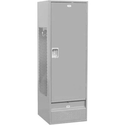 Steel Gear Locker With Solid Door, 24"Wx24"Dx72"H, Gray, Unassembled
