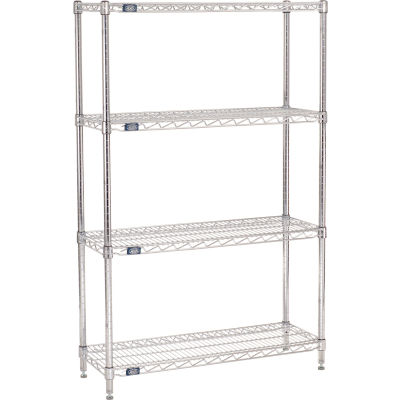 Nexel® Chrome Wire Shelving Starter - 36"W x 12"D x 63"H