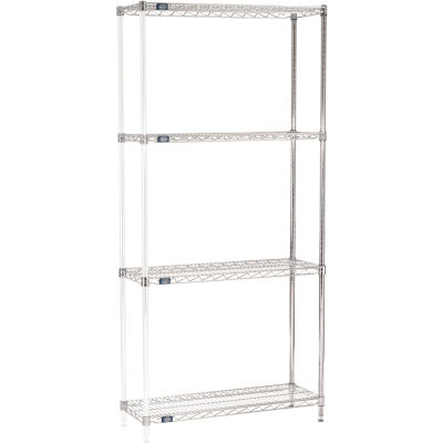 Nexel® Chrome Wire Shelving Add-On - 36"W x 12"D x 86"H