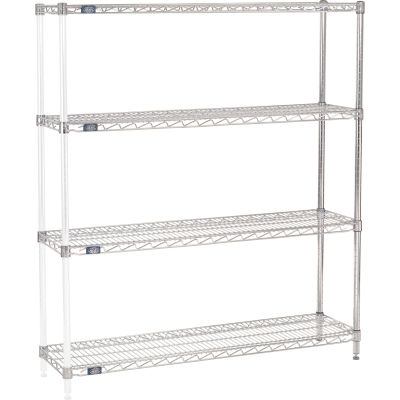 Nexel® Chrome Wire Shelving Add-On - 48"W x 12"D x 54"H