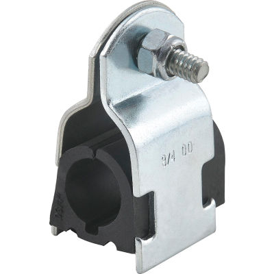 Global Industrial Tubing Strut Cushion Clamp, Electro-Galvanized Steel with Polypropylene Cushion - Pkg Qty 5