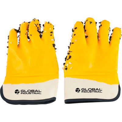 Global Industrial PVC Chip Safety Gloves, Yellow