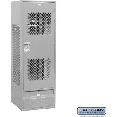 Steel Gear Locker With Ventilated Door, 24"Wx24"Dx72"H, Gray, Assembled