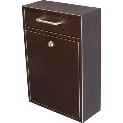 Mail Boss Epoch Wall Mount Locking Drop Box 7418 11-1/4"W x 4-3/4"D x 16-1/4"H Bronze