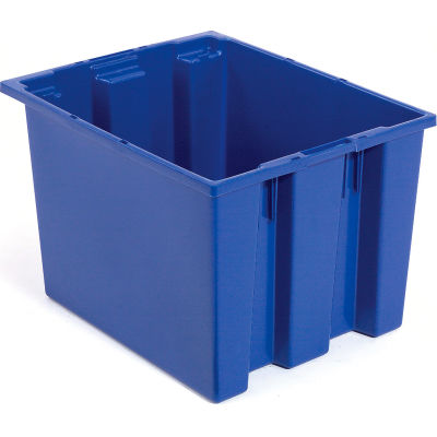 Global Industrial™ Stack and Nest Storage Container SNT240 No Lid 23-1/2 x 15-1/2 x 12, Blue - Pkg Qty 3