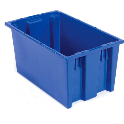 Global Industrial™ Stack and Nest Storage Container SNT180 No Lid 18 x 11 x 6, Blue - Pkg Qty 6