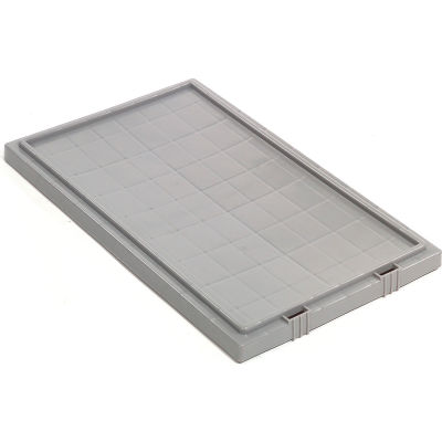 Global Industrial Lid LID181 for Stack and Nest Storage Container SNT180, SNT185, Gray - Pkg Qty 6