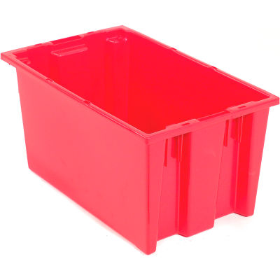 Global Industrial™ Stack and Nest Storage Container SNT200 No Lid 19-1/2 x 13-1/2 x 8, Red - Pkg Qty 6