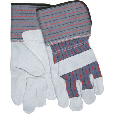 Memphis® Leather Palm Gloves with 4-1/2" Rubberized Gauntlet Cuff, Size L, 1 Dozen