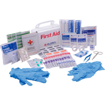 Global Industrial First Aid Kit, 10 Person, ANSI Compliant, Plastic Case