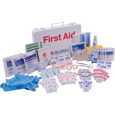 Global Industrial First Aid Kit - 50 Person, ANSI Compliant, Metal Gasketed Case