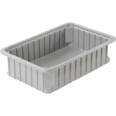 Dandux Dividable Stackable Plastic Box 50P0110034 -  11"L x 8"W x 3-1/2"H, Gray