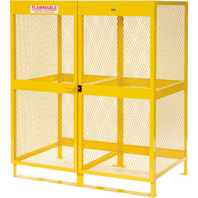 Global Industrial Cylinder Storage Cabinet, Vertical Double Door 20 Cylinders, 61W x 38D x 71H