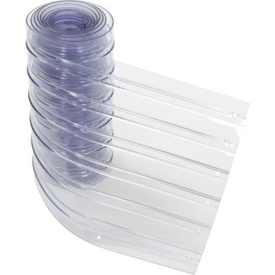 Replacement 12" x 10' Scratch Resistant Ribbed Clear Strip for Strip Curtains
