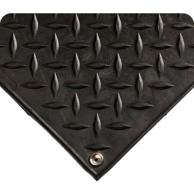 Wearwell® Modular Diamond-Plate ESD Mat 1/2" Thick 3' x 3' Black