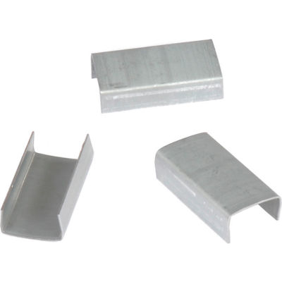 Pac Strapping Regular Duty Snap On Steel Strapping Seals, 3/4" Strap Width, Silver, Pack of 2500