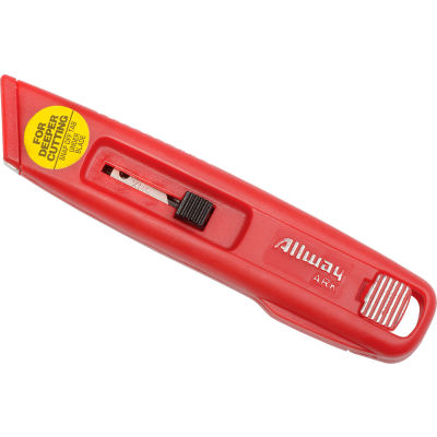 Self-Retracting Plastic Safety Box Cutter With 6 Blades - Pkg Qty 12
