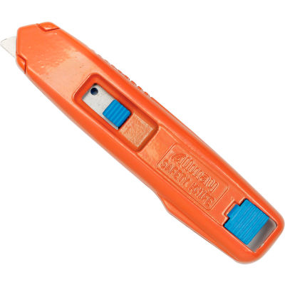 Self-Retracting Aluminum Safety Box Cutter With 6 Blades - Pkg Qty 12