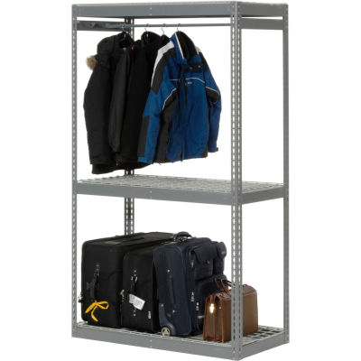 Global Industrial™ Boltless Luggage Garment Single Rack - 48"W x 24"D x 84"H