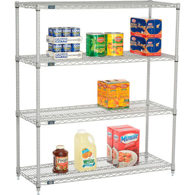 Nexelate® Silver Epoxy Wire Shelving Starter 48"W x 18"D x 54"H