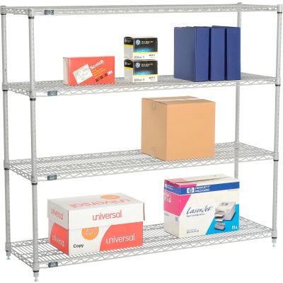 Nexelate® Silver Epoxy Wire Shelving Starter 54"W x 18"D x 54"H