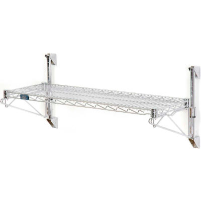 Nexel® Chrome Wall Mount Wire Shelving 36"W x 14"D x 14"H 1 - Shelf Starter