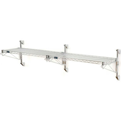 Nexel® Chrome Wall Mount Wire Shelving 48"W x 18"D x 14"H 1 - Shelf Add-On