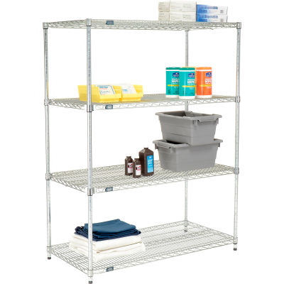 Nexel® Quick Adjust Poly-Z-Brite® Shelving 48"W x 24"D x 63"H