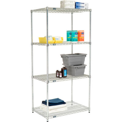 Nexel® Quick Adjust Poly-Z-Brite® Shelving 36"W x 24"D x 74"H