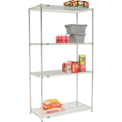 Nexel® Quick Adjust Poly-Z-Brite® Shelving 48"W x 24"D x 86"H
