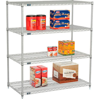 Nexelate® Silver Epoxy Wire Shelving Starter 48"W x 30"D x 54"H