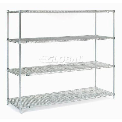 Nexelate® Silver Epoxy Wire Shelving Starter 72"W x 30"D x 63"H