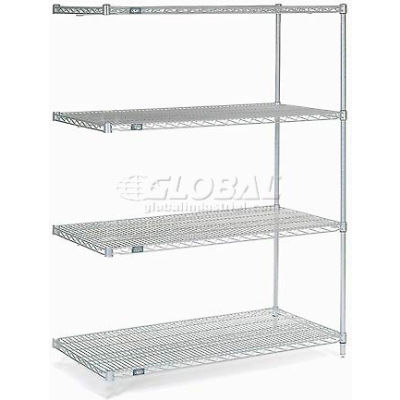 Nexelate® Silver Epoxy Wire Shelving Add-On 48"W x 36"D x 63"H