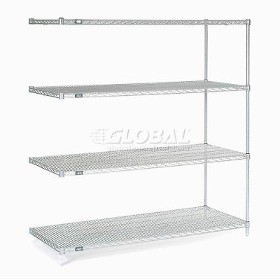 Nexelate® Silver Epoxy Wire Shelving Add-On 60"W x 36"D x 63"H