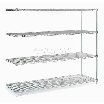 Nexelate® Silver Epoxy Wire Shelving Add-On 72"W x 36"D x 63"H