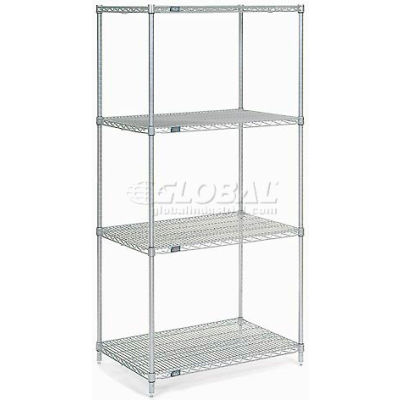 Nexelate® Silver Epoxy Wire Shelving Starter 36"W x 30"D x 74"H